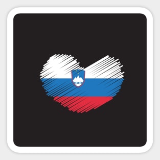 Slovenia Heart Flag Design Sticker